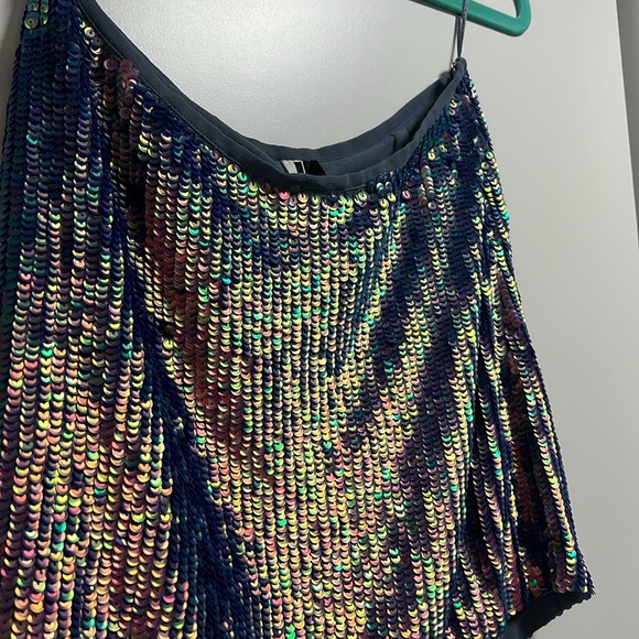 Topshop Iridescent Sequin Mini Skirt - Picture 3 of 9